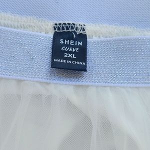 White Tulle Tea Length Skirt